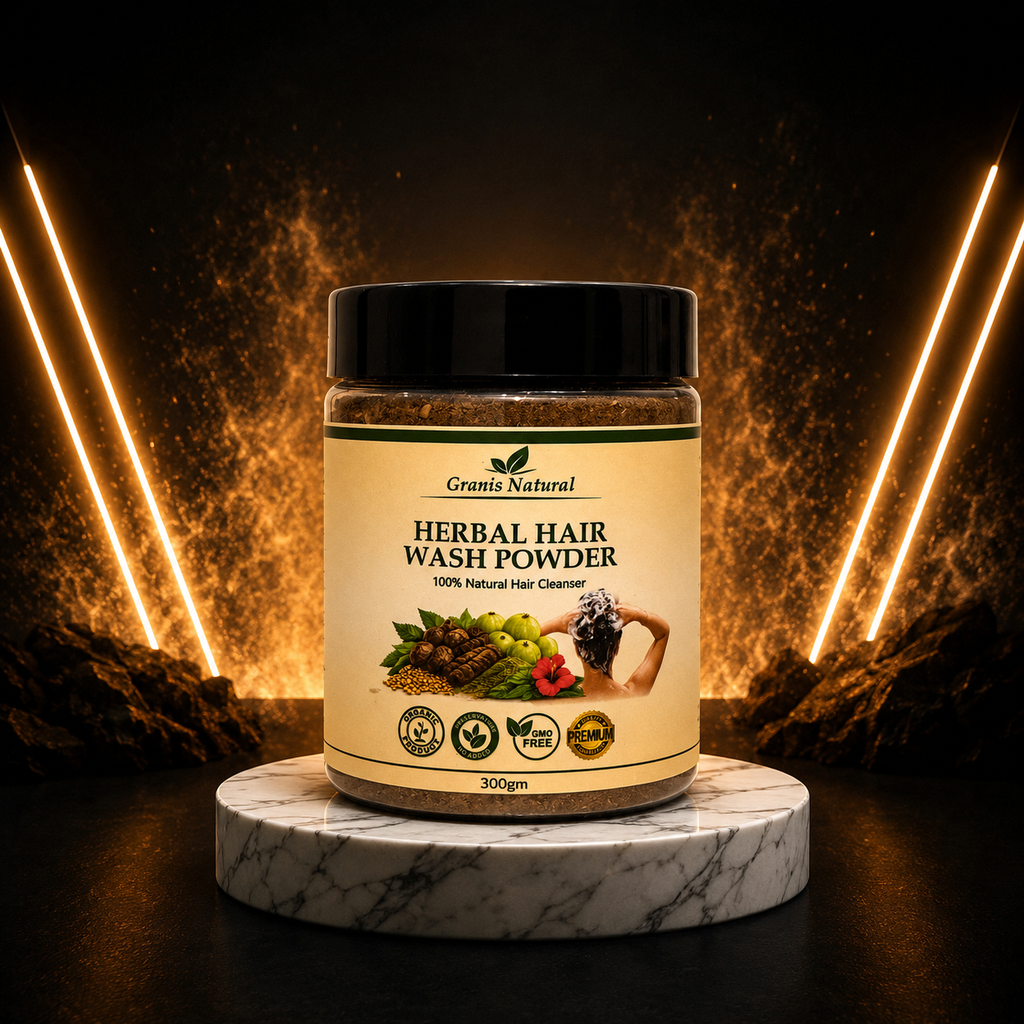Grannis Natural – Herbal Hair Wash Powder | 100% Natural Hair Cleanser (300g)