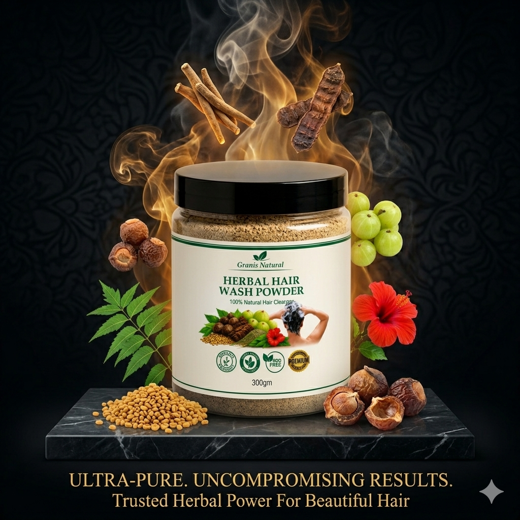 Grannis Natural – Herbal Hair Wash Powder | 100% Natural Hair Cleanser (300g)