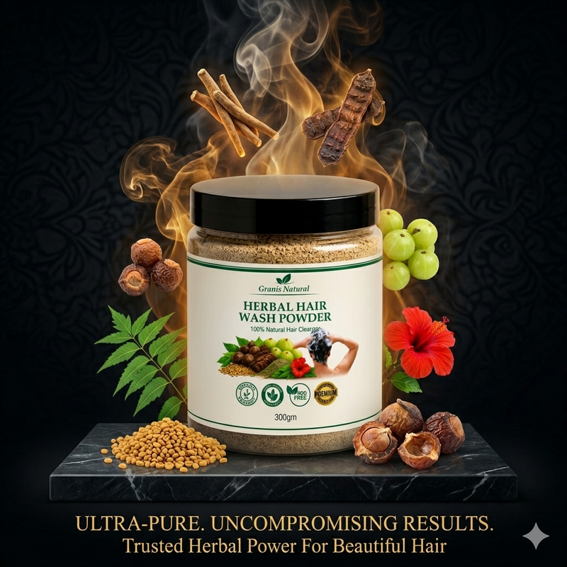 Grannis Natural – Herbal Hair Wash Powder | 100% Natural Hair Cleanser (300g)