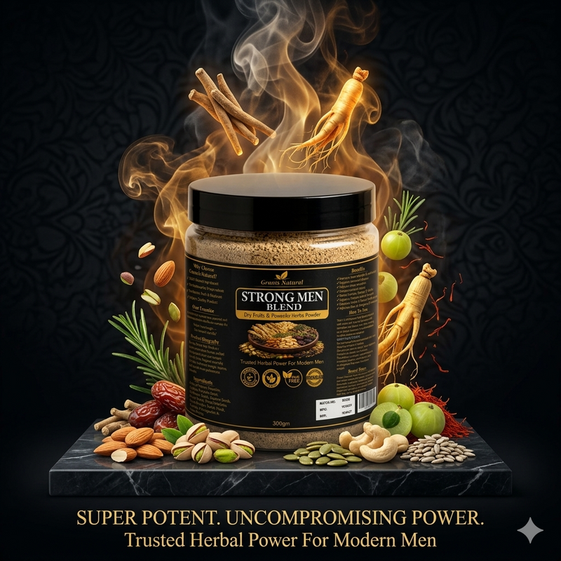 Grannis Natural – Strong Men Blend | Dry Fruits & Powerful Herbs Powder (300ml)