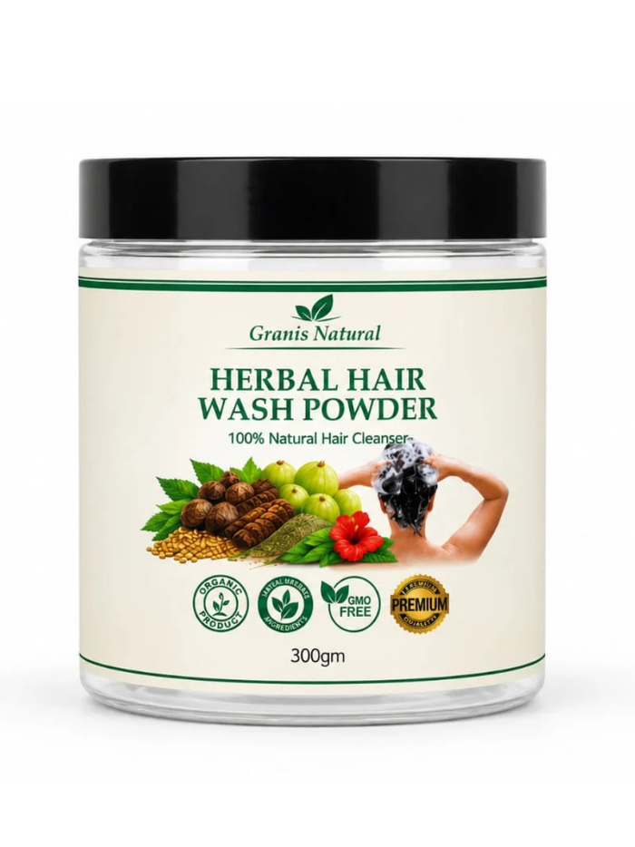 Grannis Natural – Herbal Hair Wash Powder | 100% Natural Hair Cleanser (300g)