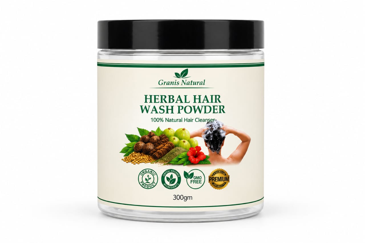 Grannis Natural – Herbal Hair Wash Powder | 100% Natural Hair Cleanser (300g)