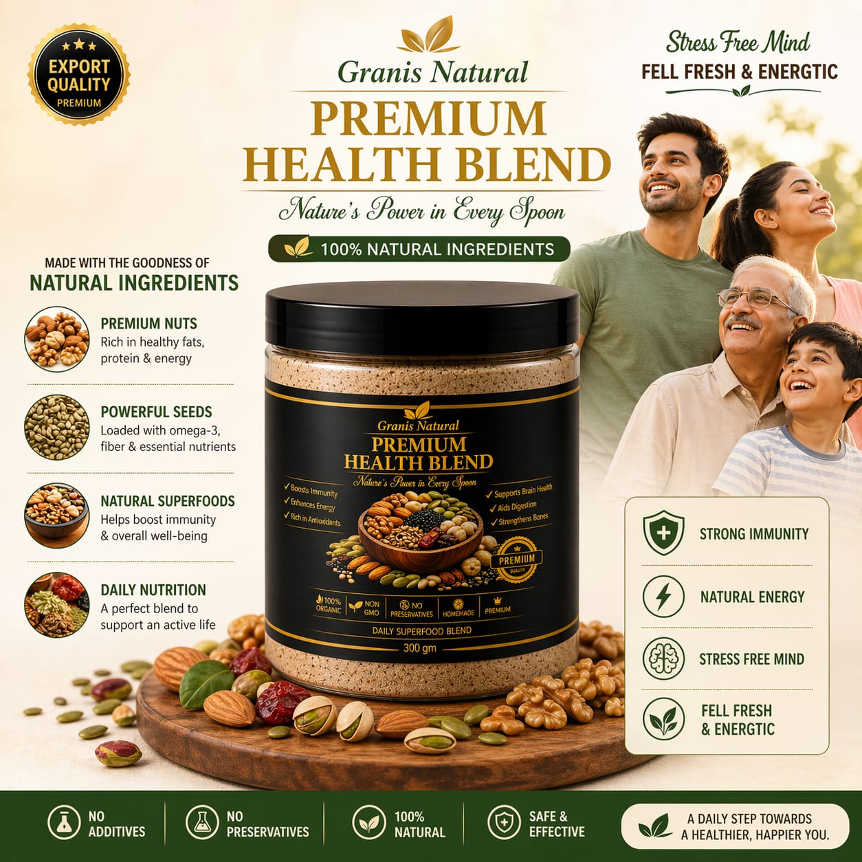 Grannis Natural – Premium Health Blend | Super Seeds & Nuts Mix (300g)